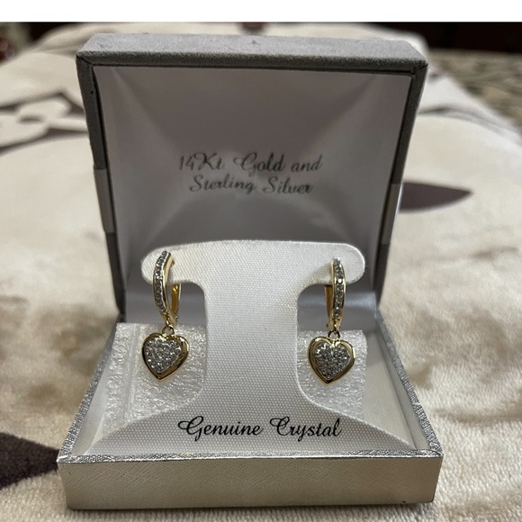 Heart Dangle Hoop Earrings - Picture 3 of 3